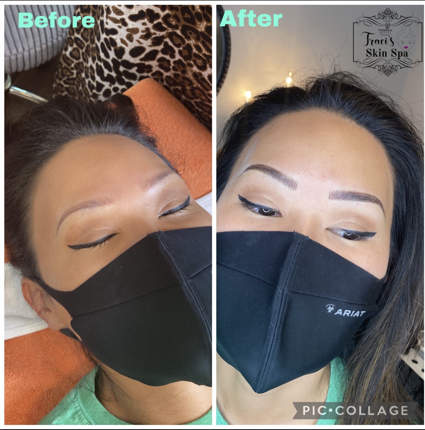 Before and after microblading services in St. Louis.